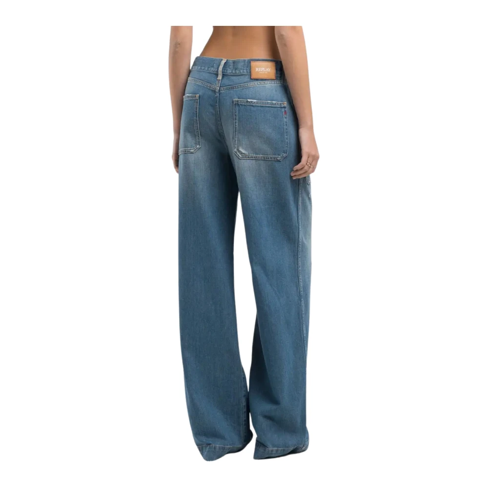 Replay Blauwe Stijlvolle Broek Blue Dames