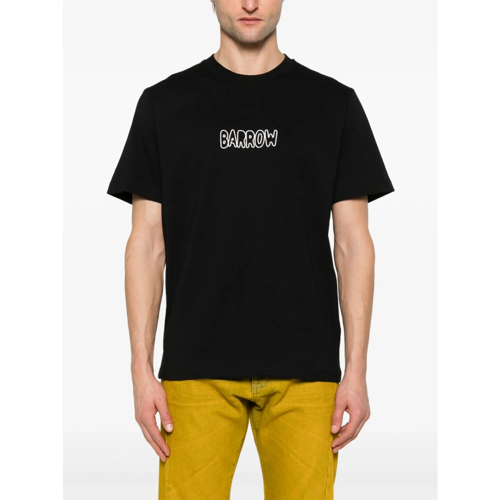 Barrow Zwarte Crew Neck T-shirt met Logo Black Heren