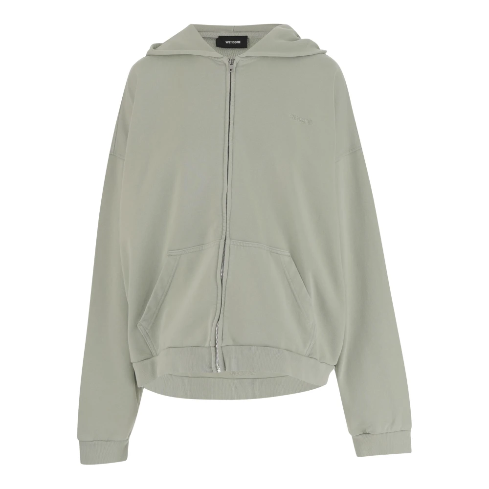 We11Done Geborduurd Logo Katoenen Sweatshirt Hoodie Green Heren