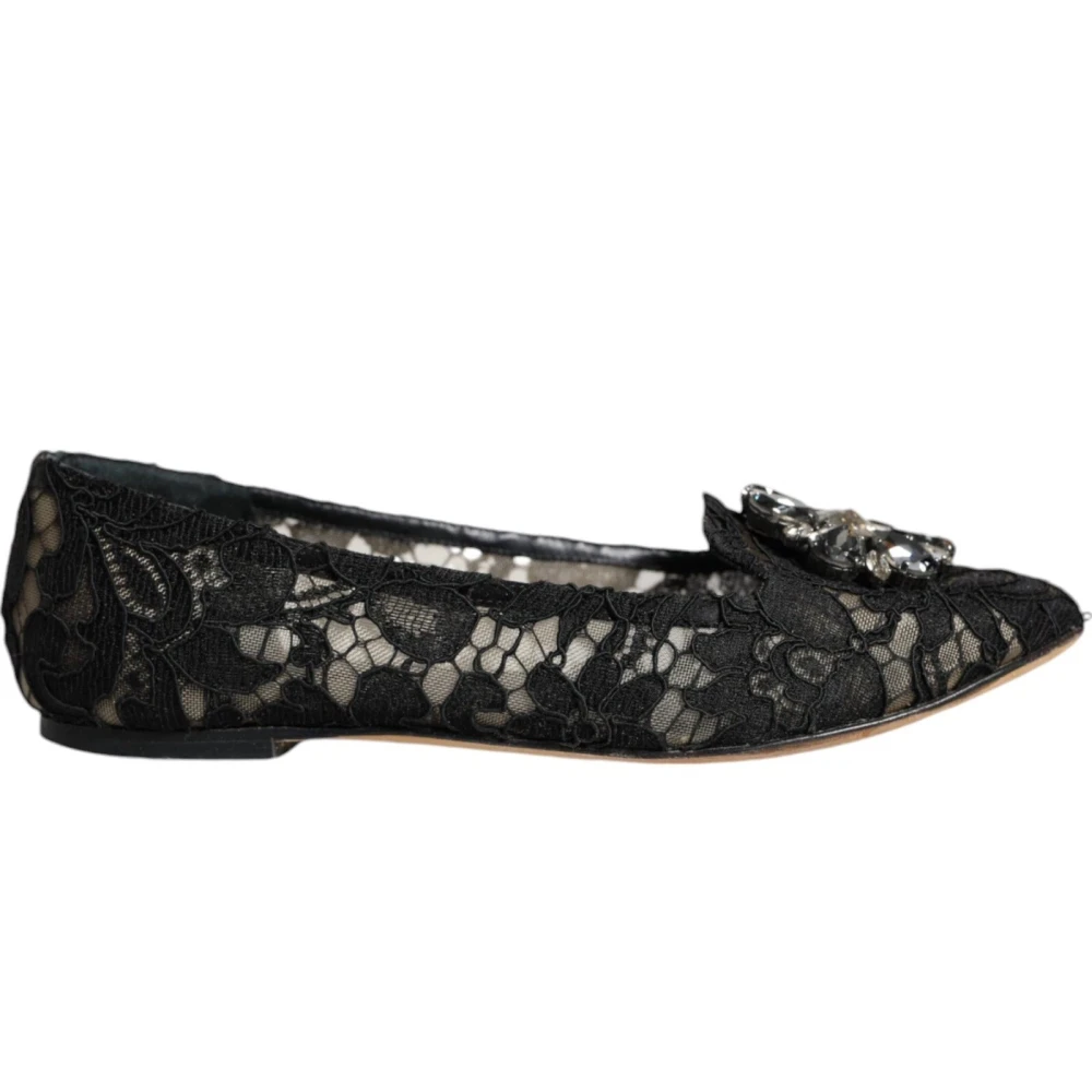 Dolce & Gabbana Women's Black Ballerina Shoes, 2 Uk, Vally Ballet Flats