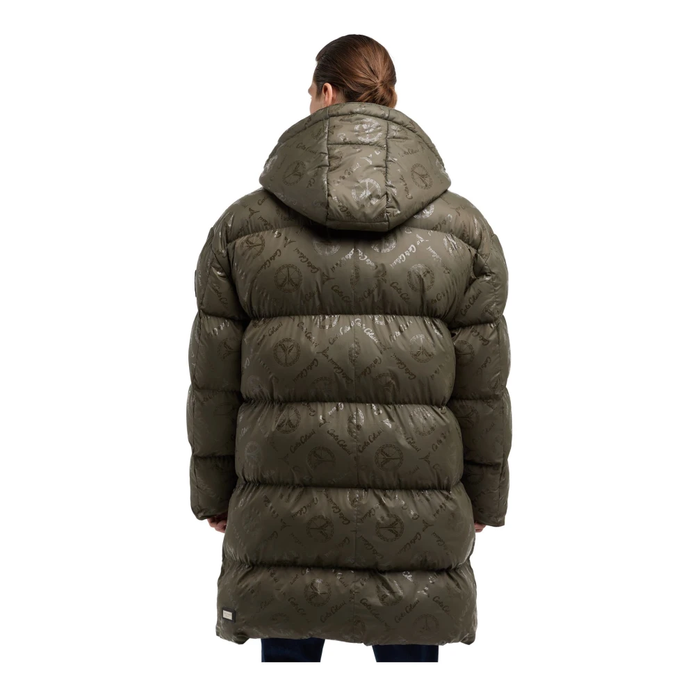 carlo colucci Gewatteerde Oversized Mantel DeZordo Green Heren