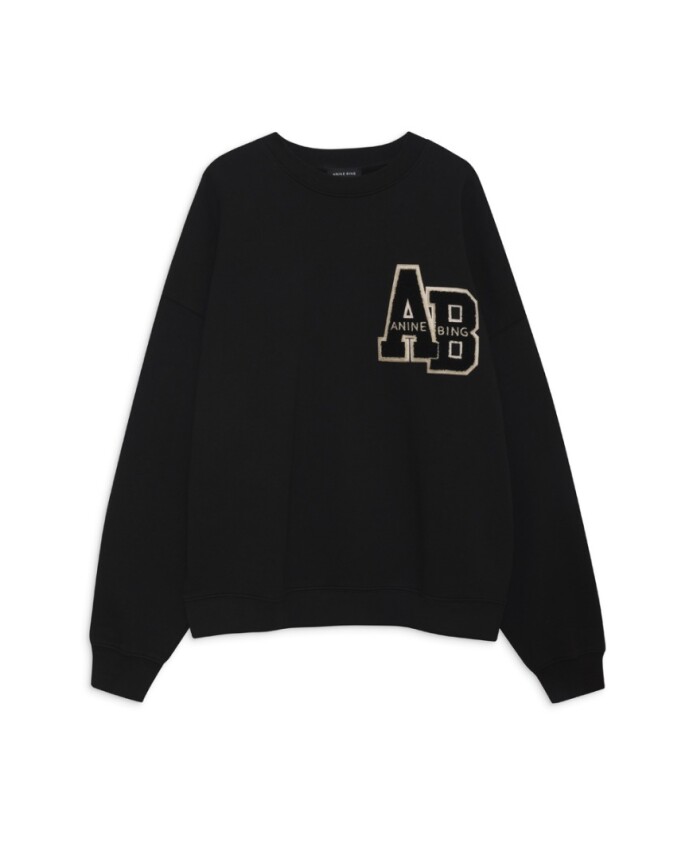sweat-a-capuche-letterman-noir