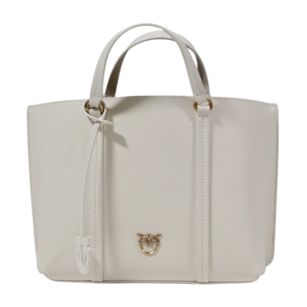 pinko Leren Dames Middelgrote Tas Collectie White Dames
