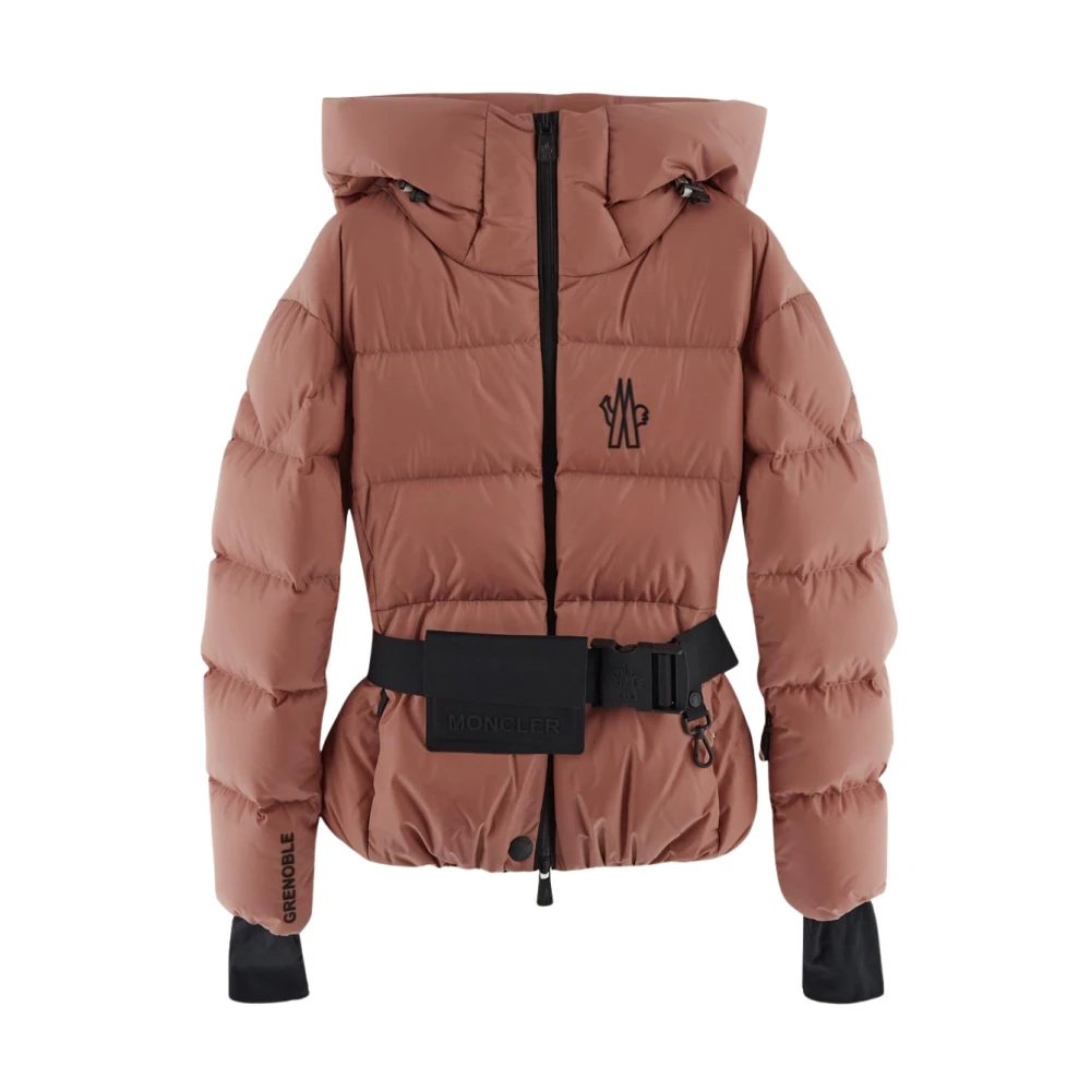 Moncler Nylon Logo Jas Pink Dames