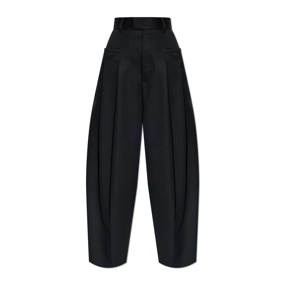 Dsquared2 Black Wide Trousers, Female, Xs, Wool Trousers
