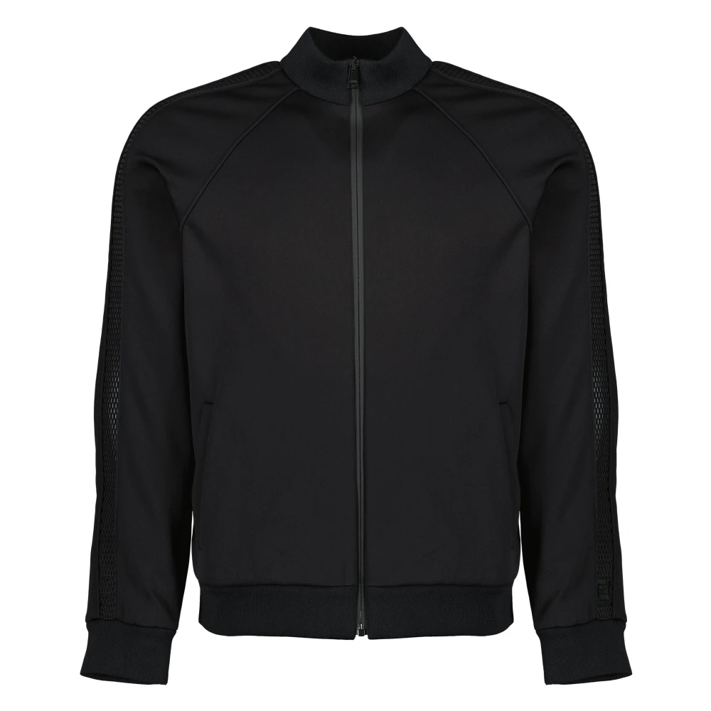 Fendi Black Bomber Jackets, Male, L, Zipped Sweatshirt