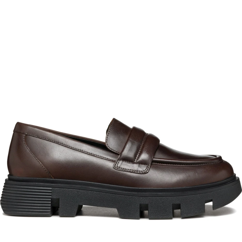 Geox Women's Brown Loafers,, Chunky Loafers D Vilde Size 7 Uk