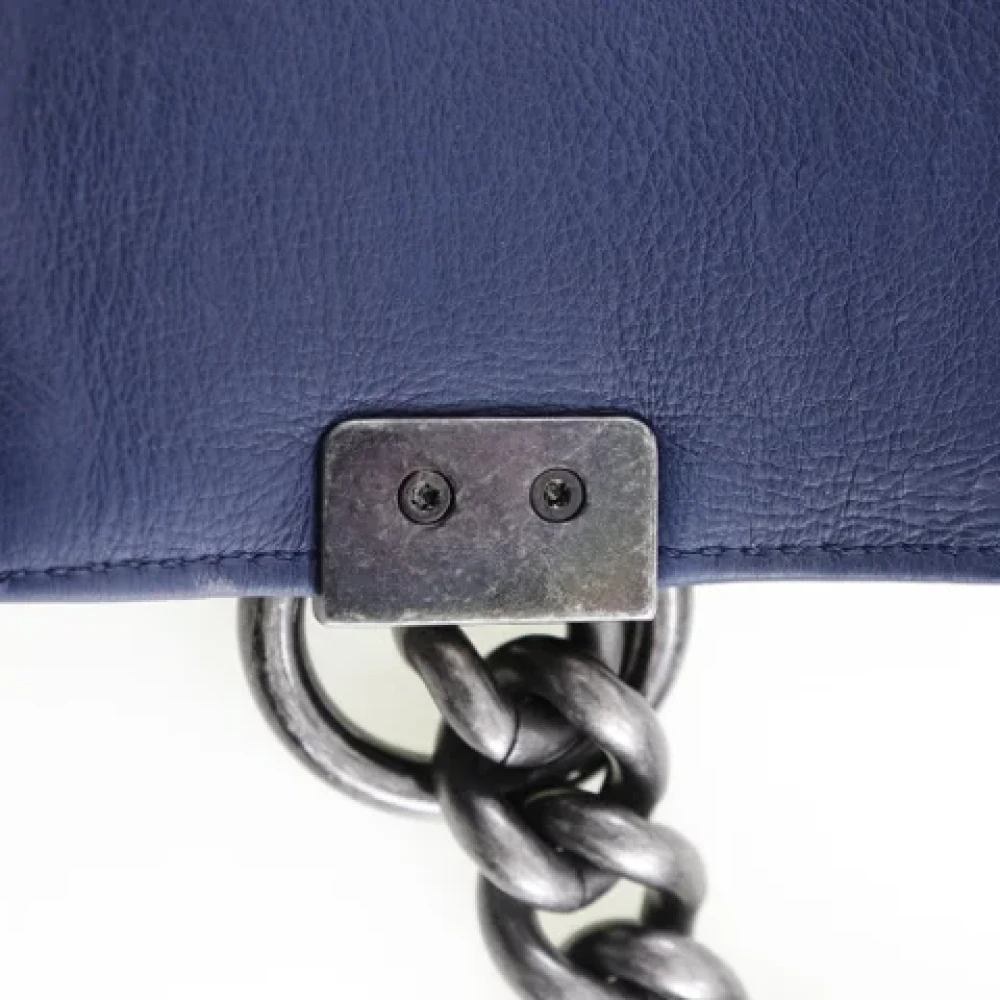 Chanel Vintage Pre-owned Leather shoulder-bags Blue Dames