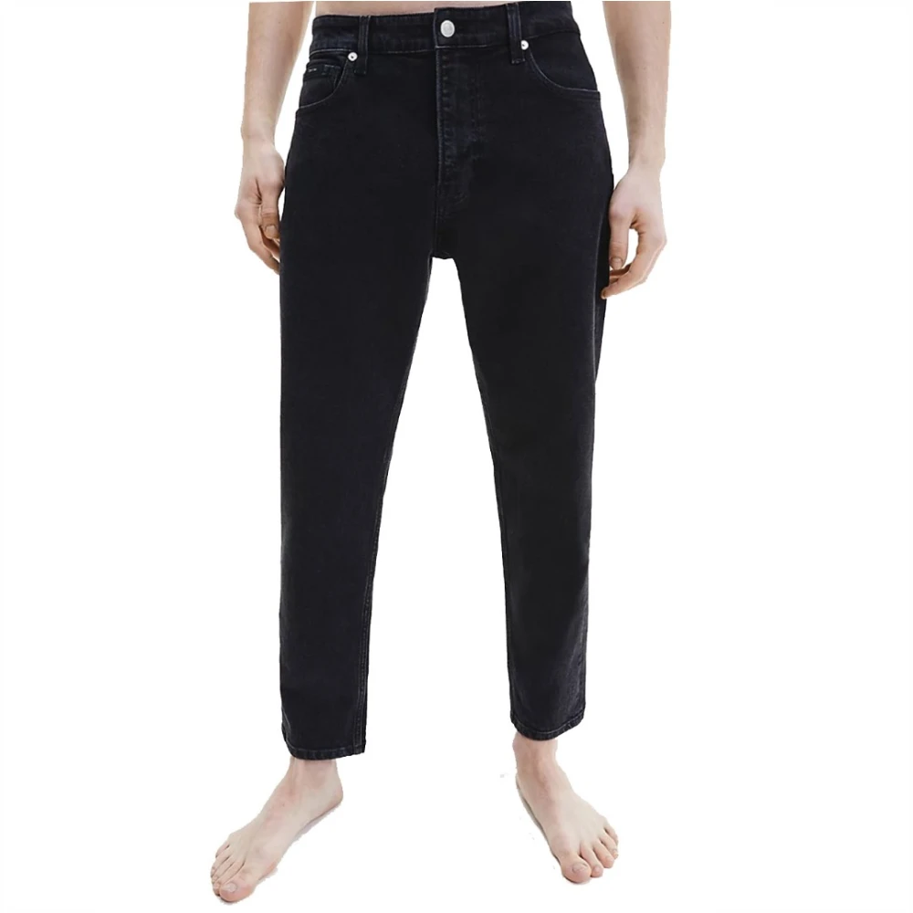 Calvin Klein Zwarte Cropped Straight Jeans Black Heren