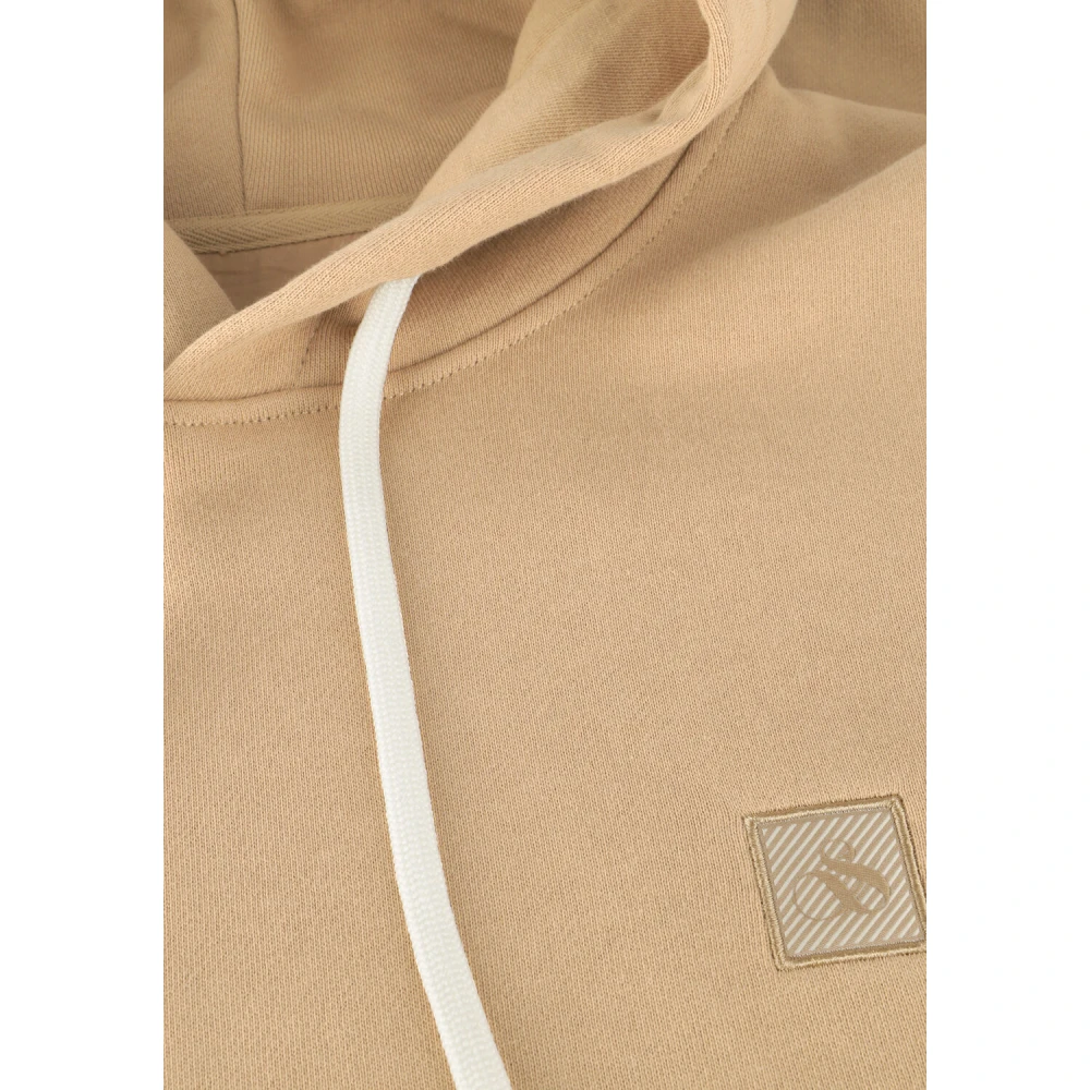 Scotch & Soda Badge Logo Hoodie Casual Stijl Brown Heren