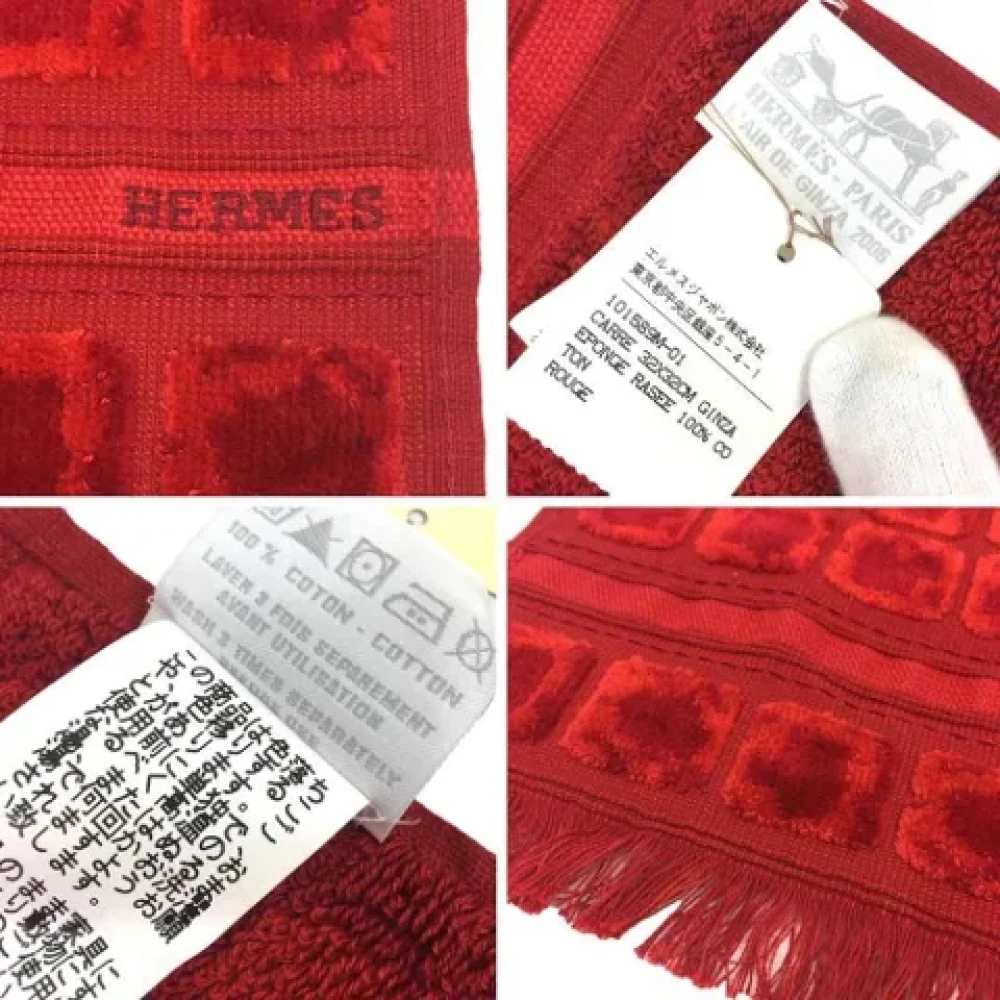 Hermès Vintage Tweedehands Multicolor Katoenen Hermès Sjaal Red Dames