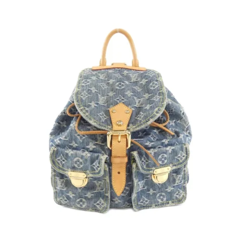 Louis Vuitton Vintage Pre-owned Denim backpacks Blue Dames