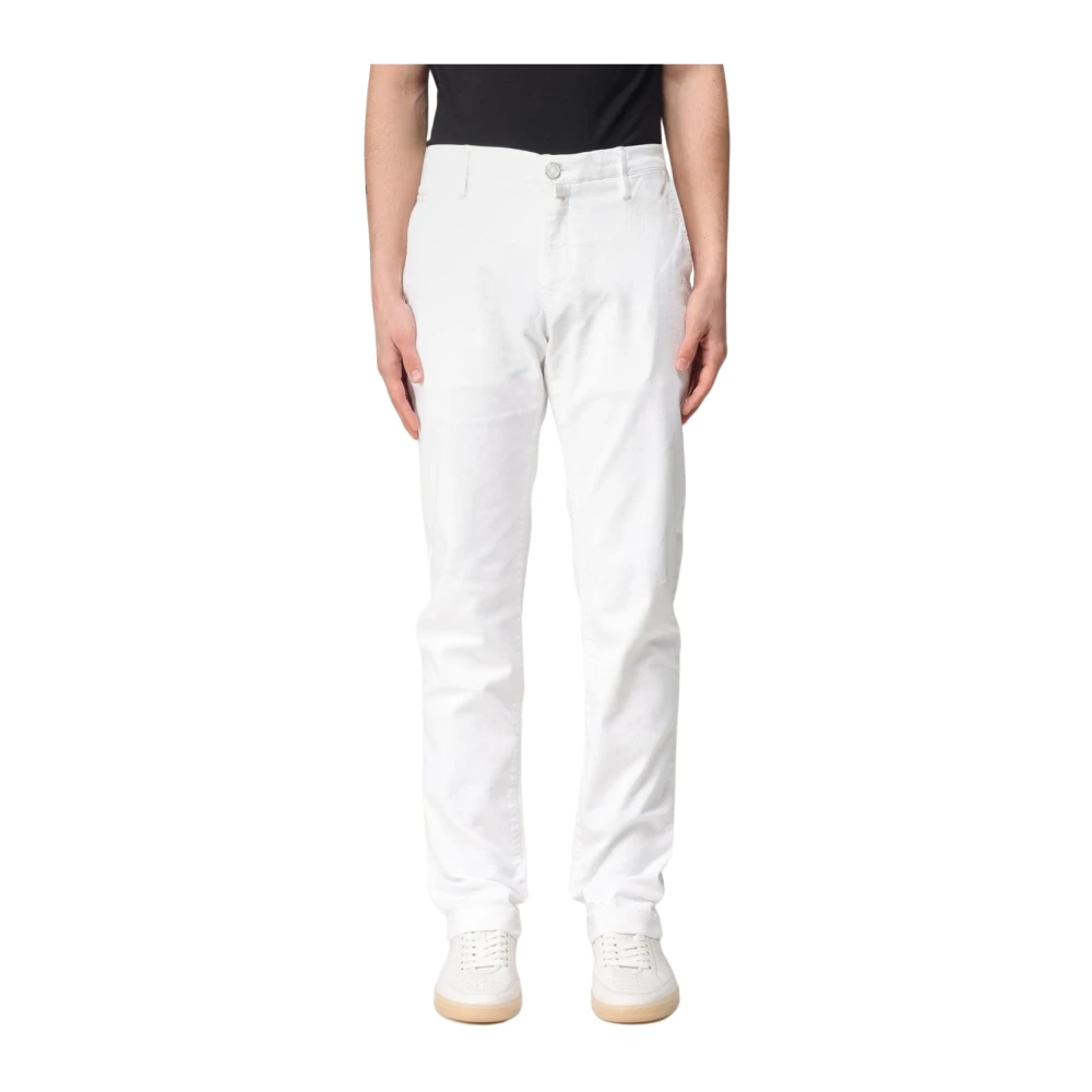 Jacob Cohën Men's White Straight Leg Comfort Fit Trousers - Straight Trousers - W35 - Trousers