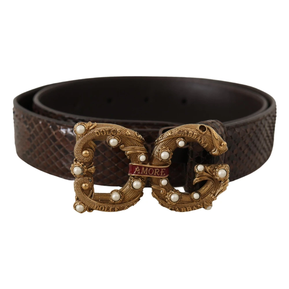 Dolce & Gabbana Women's Brown Python Leather Belt