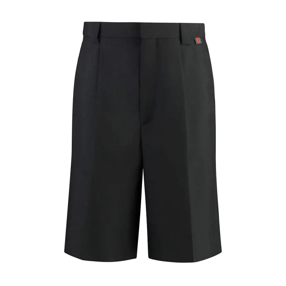 Gucci Groen-Rood-Groen Web Bermuda Shorts Black Heren