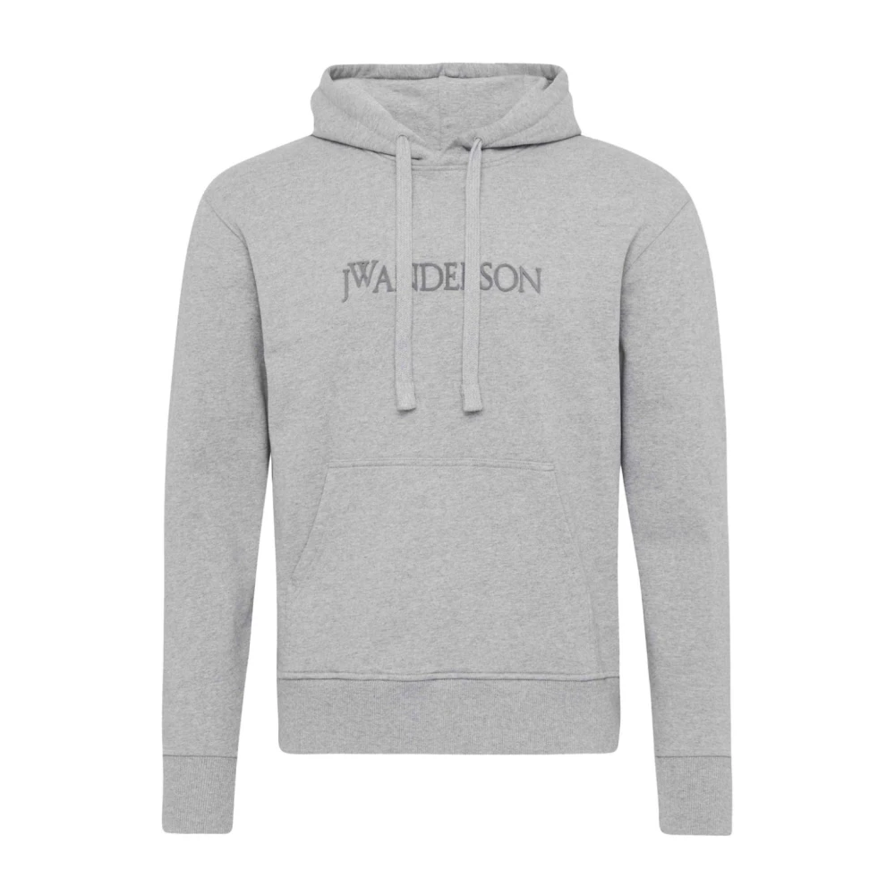 Jw Anderson Men's Gray Hoodies, S, Hooded Jumper With Front Pocket