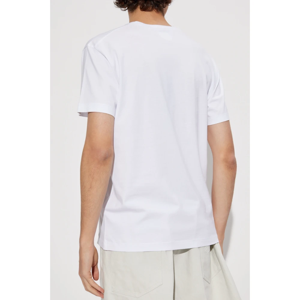 Dsquared2 T-shirt met fluwelen afwerking logo White Heren
