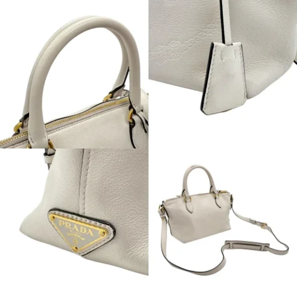 Prada Vintage Pre-owned Leather prada-bags White Dames