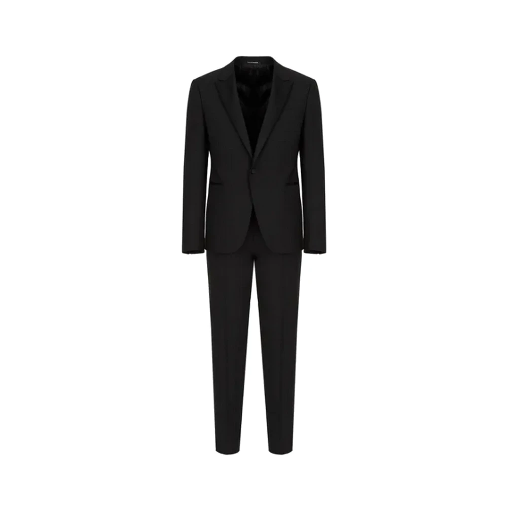 Emporio Armani Men's Black Single-Breasted Wool Suit Set - Single Breasted Suits - Xl - Suits