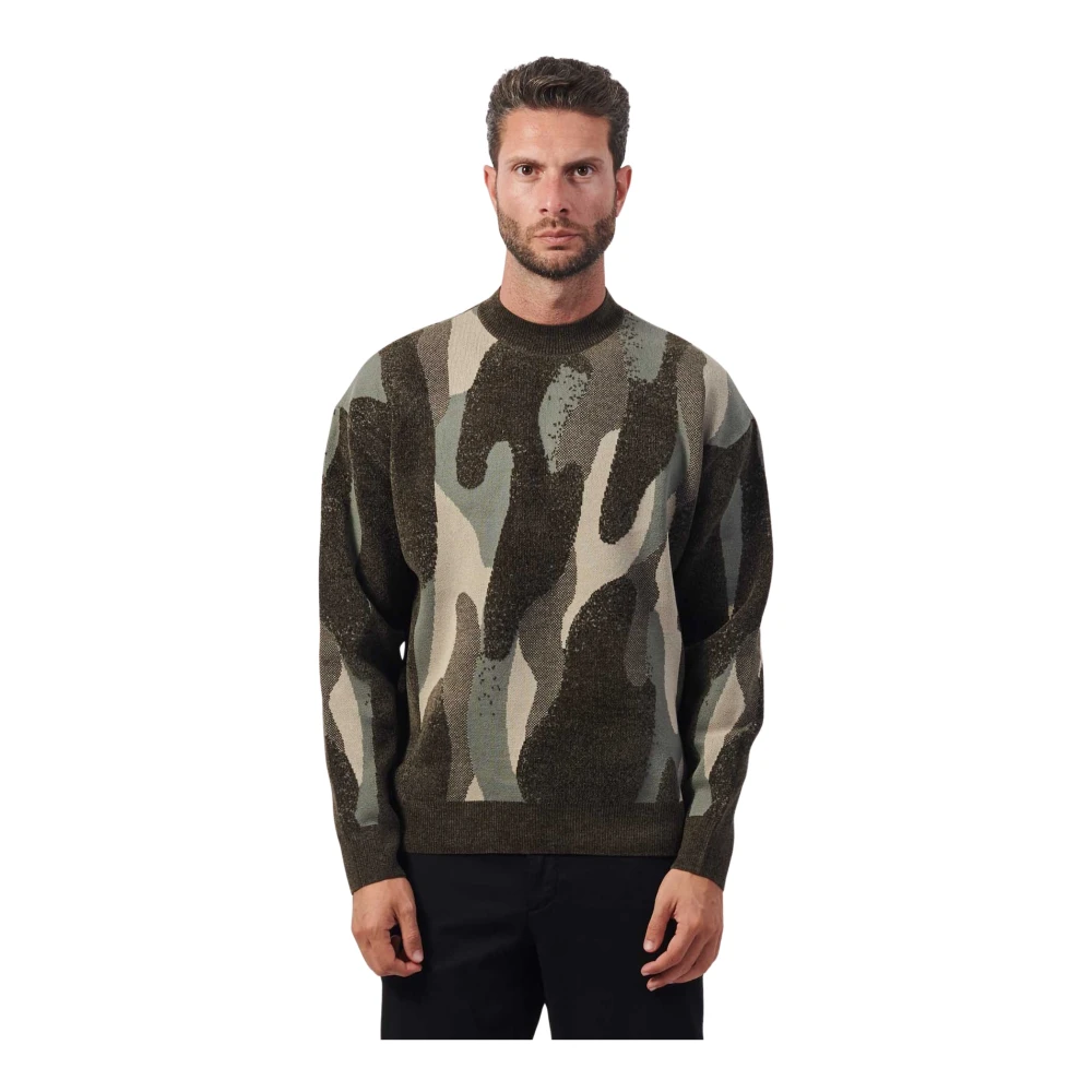 Armani Exchange Camouflage Groene Trui Multicolor Heren