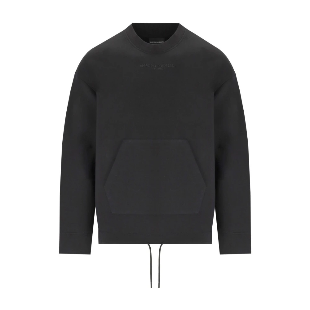 Emporio Armani Zwarte Logo Sweatshirt met Ronde Hals Black Heren