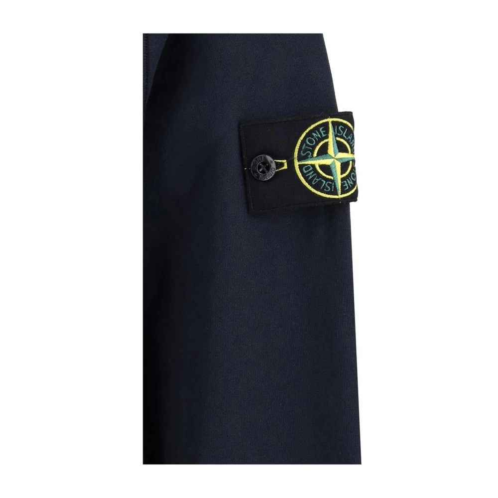 Stone Island Katoenen Hoodie met Monogram Patch Blue Heren
