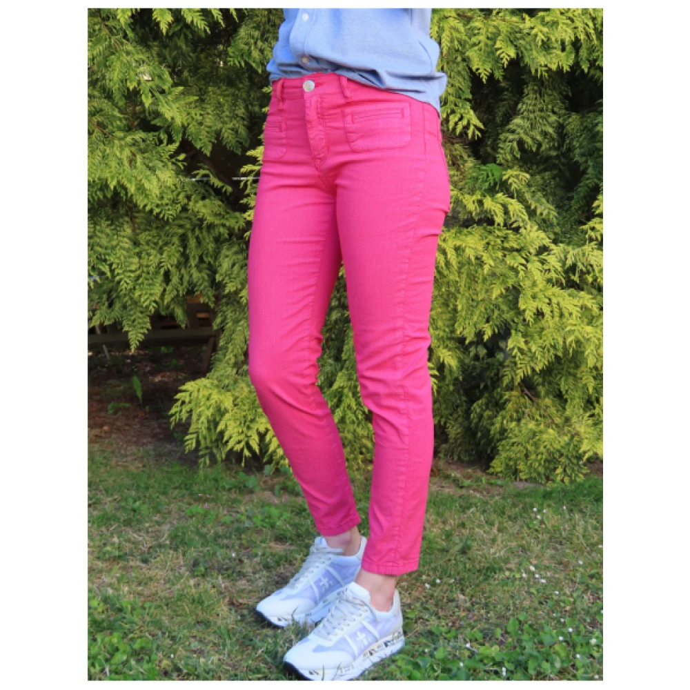 Islow Clara Gestreepte Broek Pink Dames