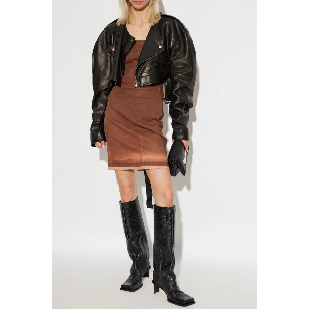 Rick Owens Korte Denim Jurk Brown Dames