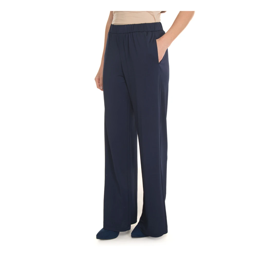 Pennyblack Jersey Wijde Pijp Broek Blue Dames