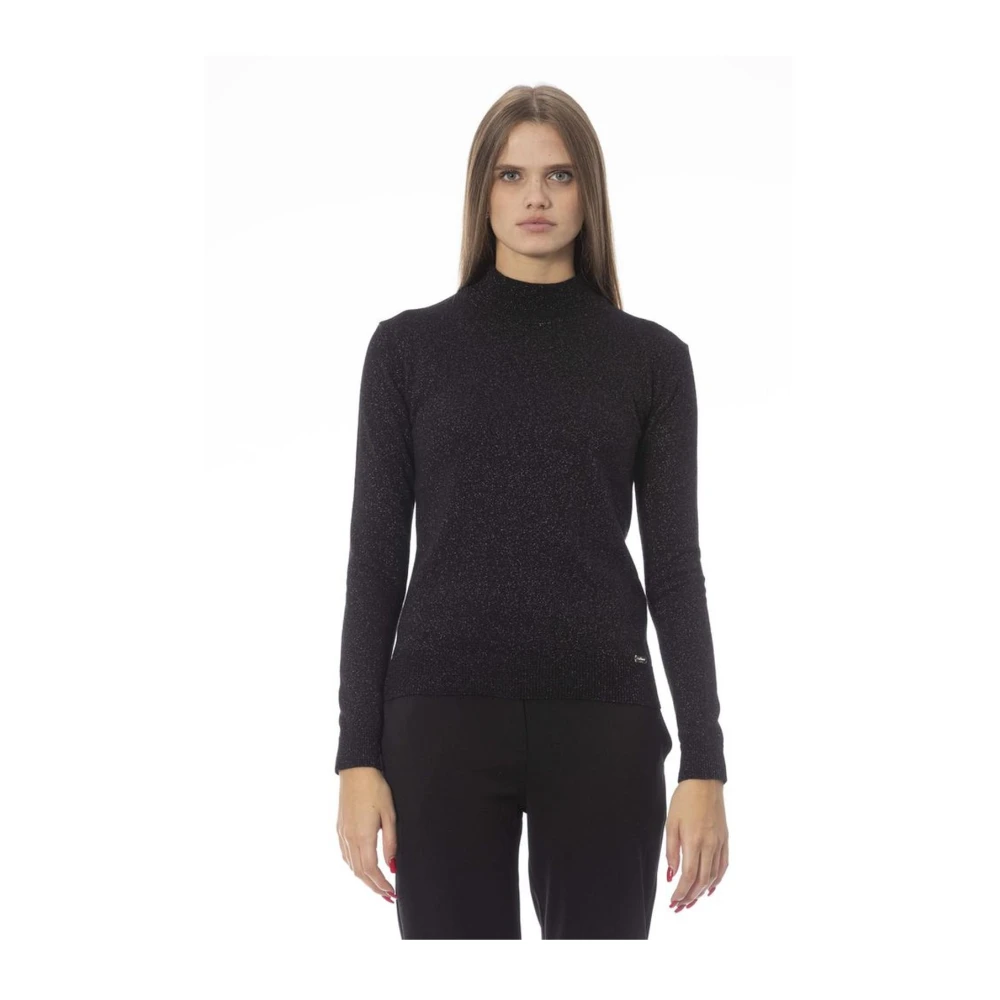 Baldinini Geribbelde coltrui Black Dames