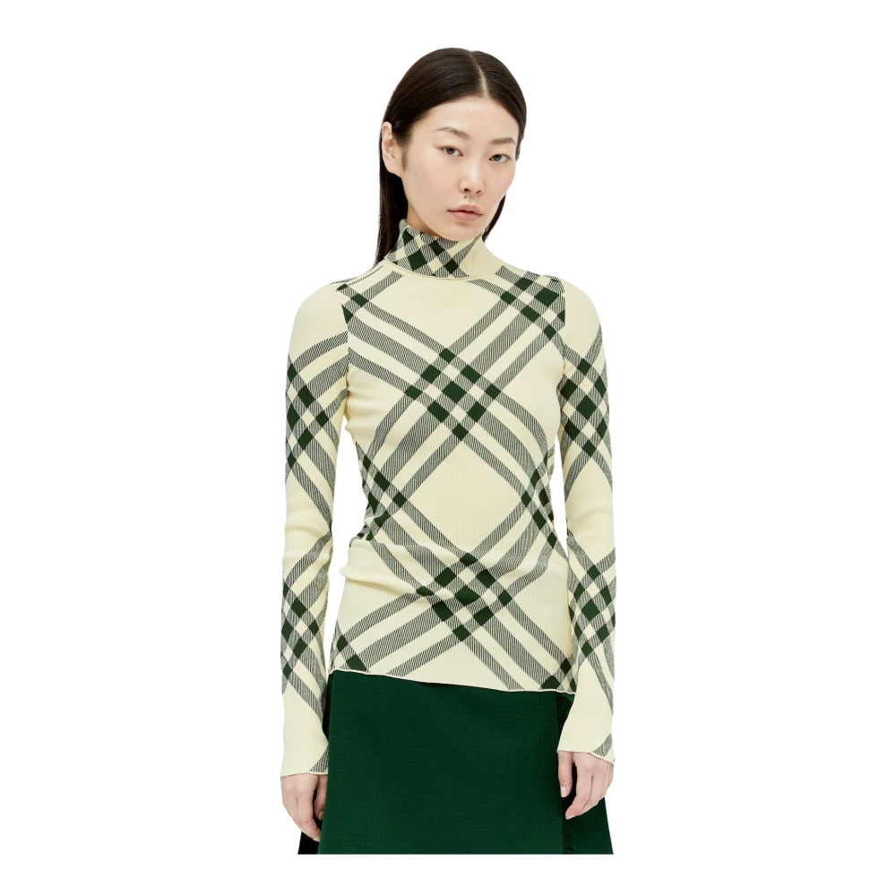 Burberry Check Ribbed Sweater Multicolor Dames