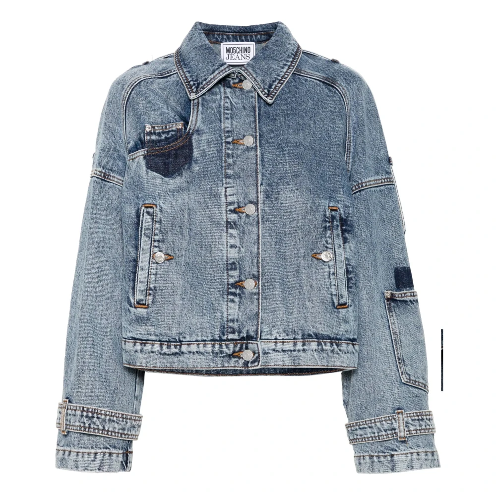 Moschino Blauwe Denim Jack Casual Stijl Blue Dames