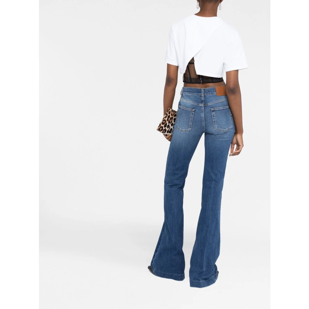 alexander mcqueen Blauwe Distressed Flared Jeans Blue Dames