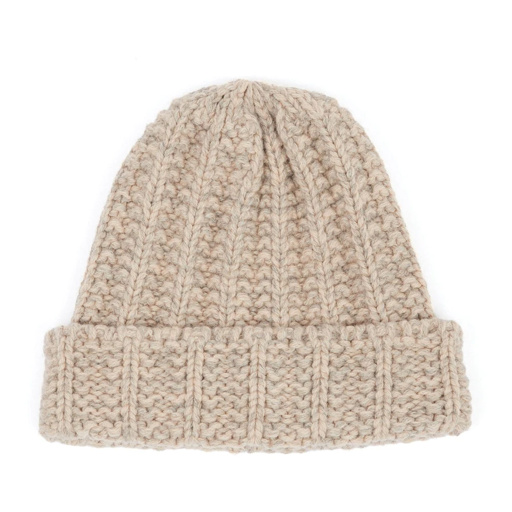 Maison Margiela Beige Gebreide Muts met Gehaakte Mesh Beige Unisex