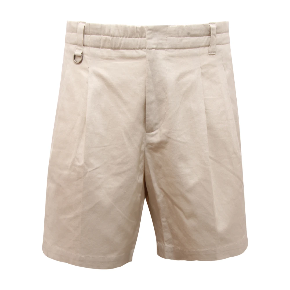 Paolo Pecora Men's White Bermuda Linen/Cotton Shorts - Casual Shorts - L - Shorts