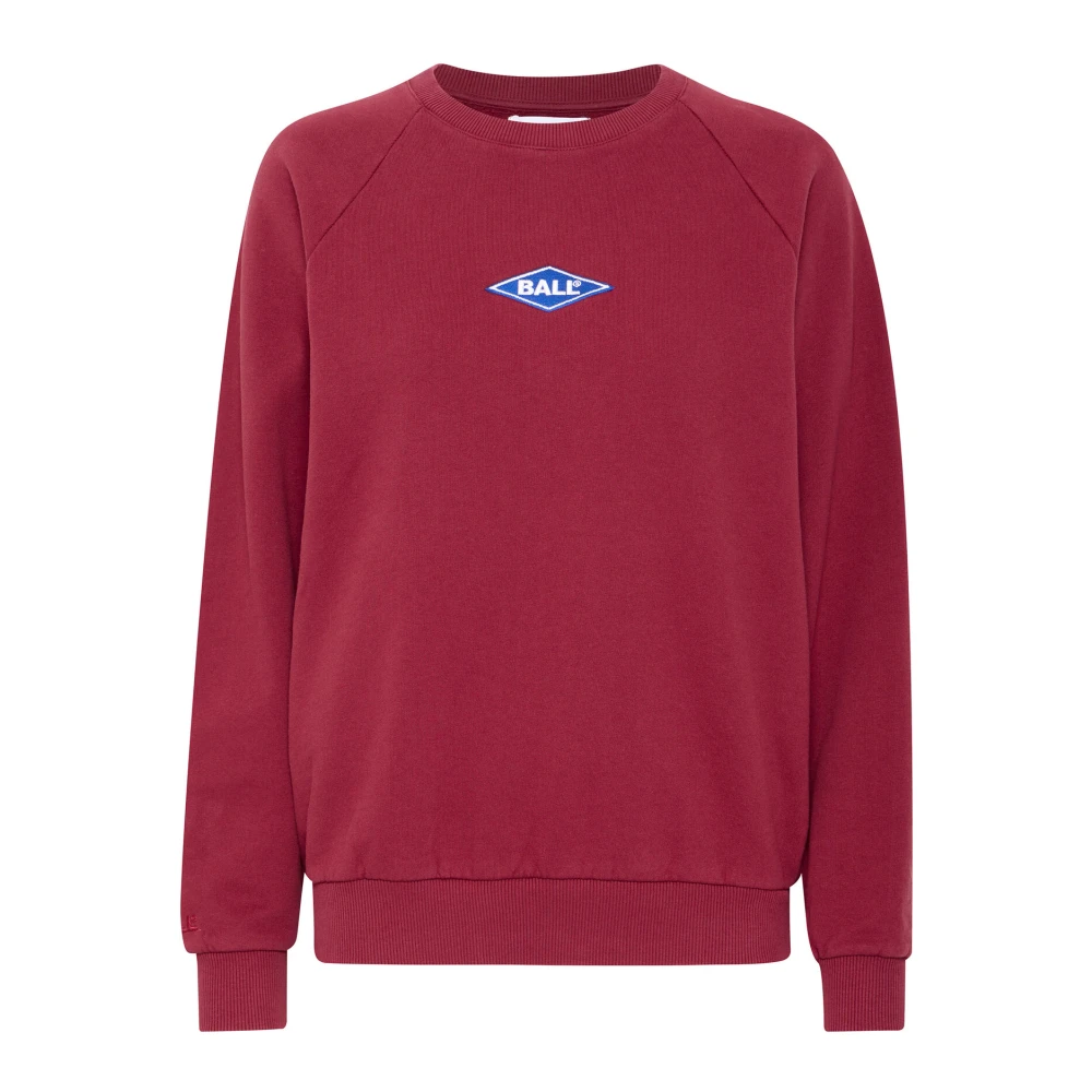 Ball Rimini Raglan Crew Neck Sweatshirt Bordeaux Red Dames