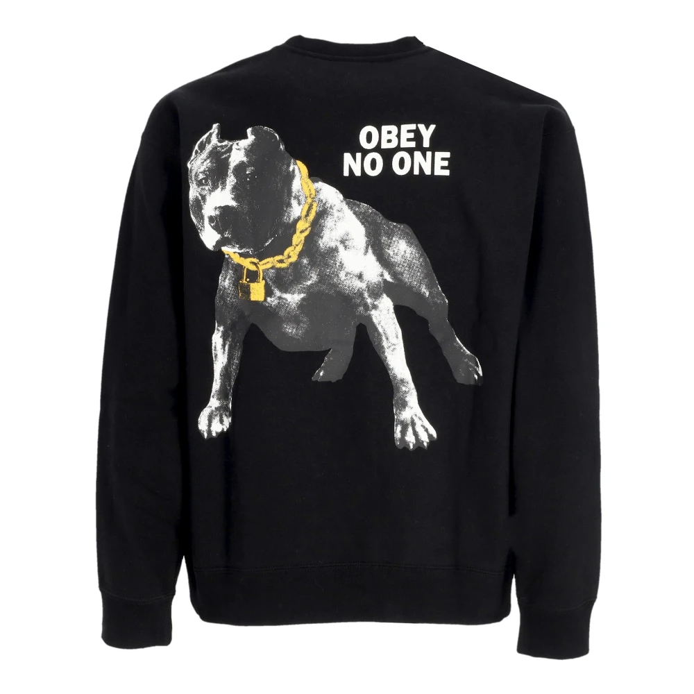 Obey Zwarte Klimsweatshirt met Zeefdruk Black Heren