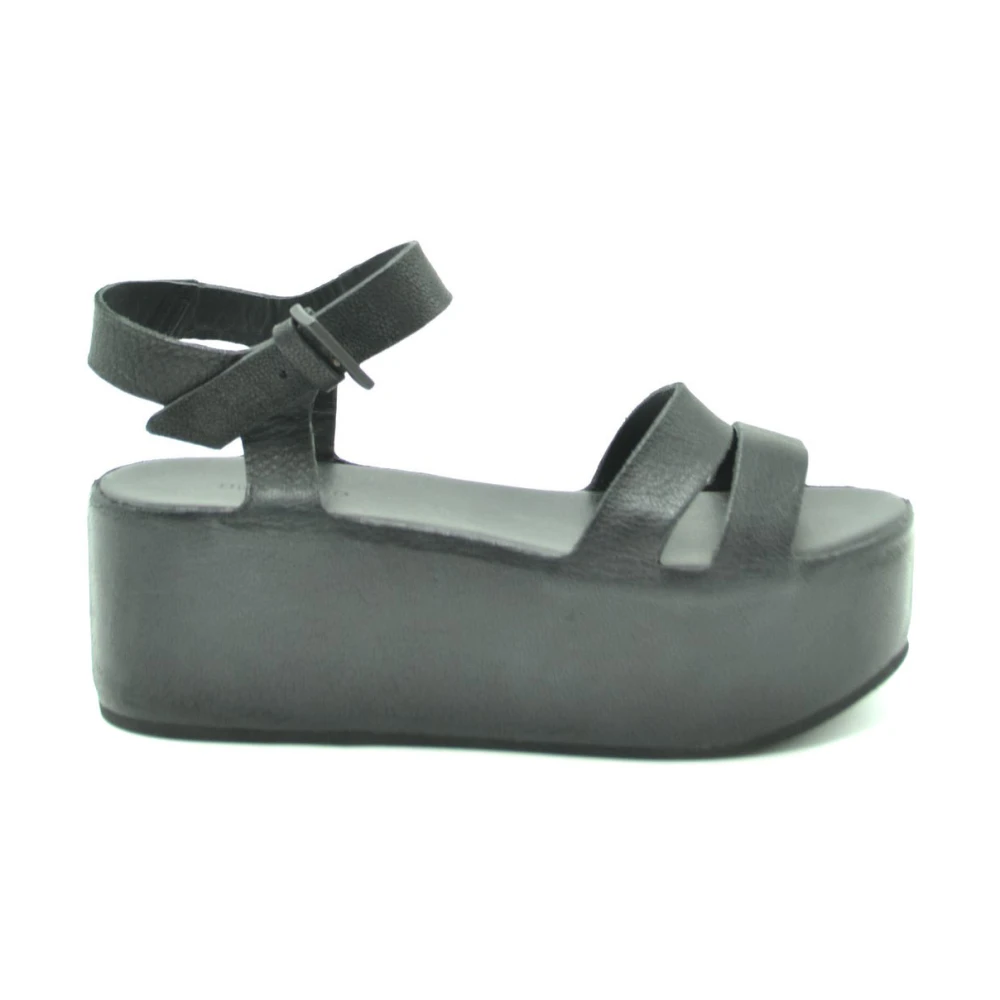 Del Carlo Women's Gray Fashionable Wedge Sandals For