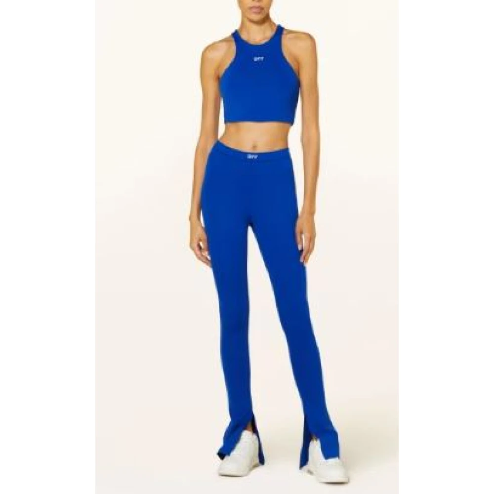 Off White Sleeveless Tops Blue Dames