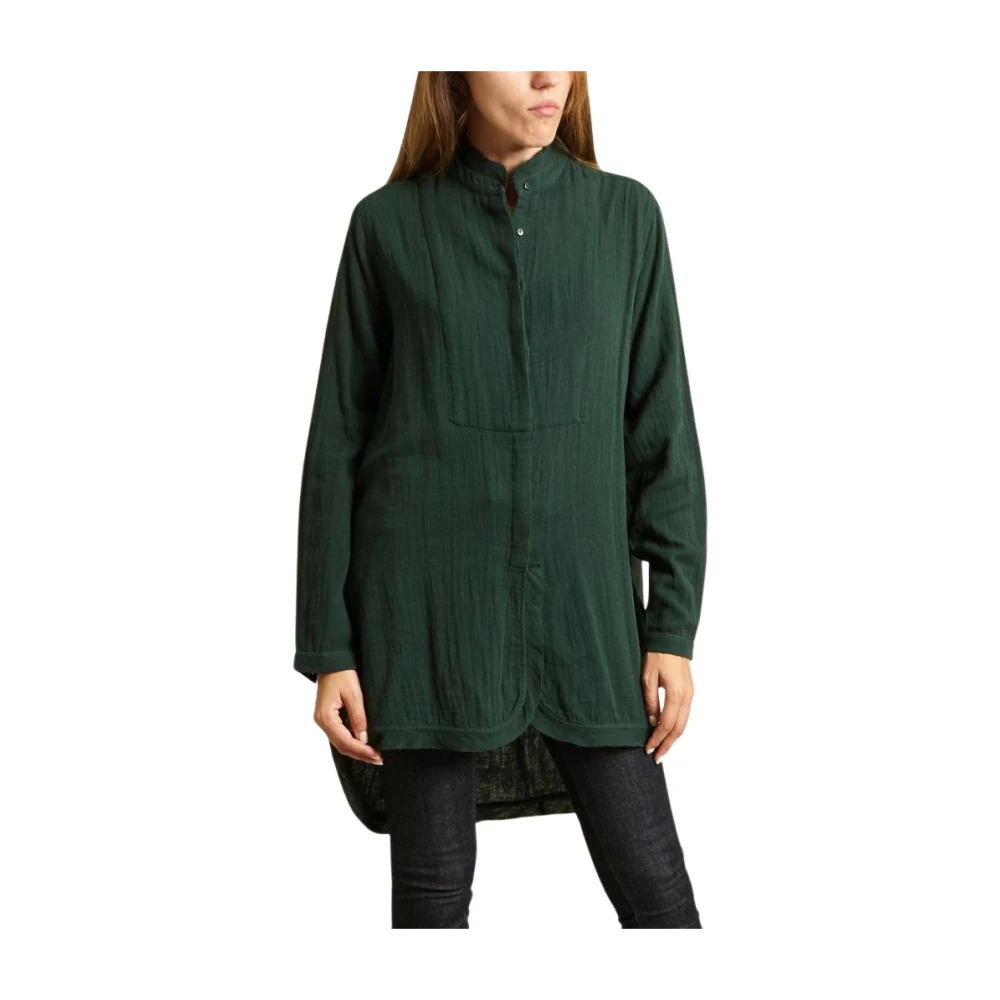 Mes Demoiselles Groene Katoenen Hi-Low Blouse Green Dames
