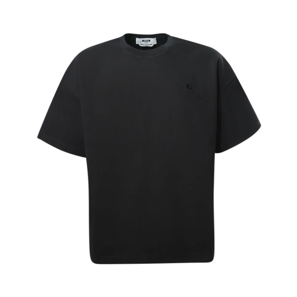 Msgm Men's Black Cotton Jersey T-Shirt - T-Shirts - S - Tops