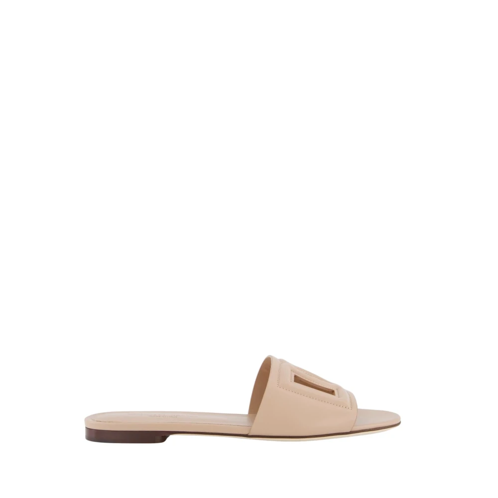 Dolce & Gabbana Sliders, Female, 7 Uk, Flat Slides Continuativo Women's Shoes Pink
