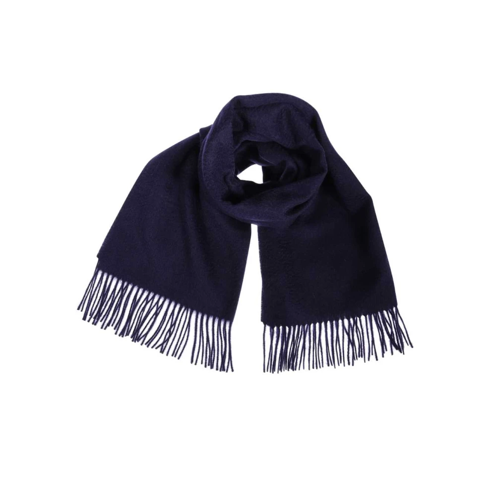 Les Deux Wollen sjaal met rafelige randen Blue Heren