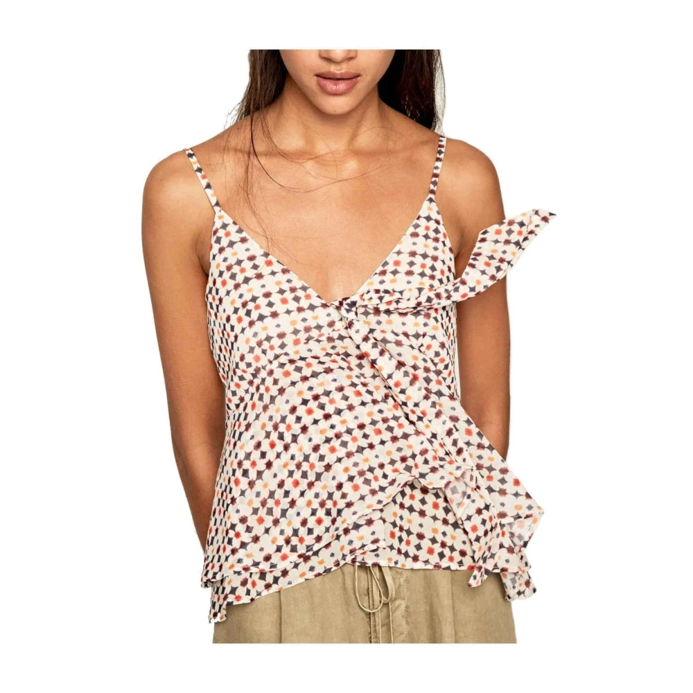 Pepe Jeans Women's Beige Sleeveless Tops - Sleeveless Tops - Xs - Tops