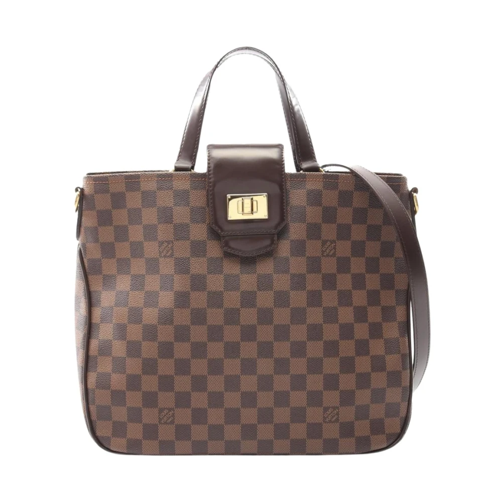 Louis Vuitton Vintage Women's Brown Pre-Owned Checkered Pattern Satchel