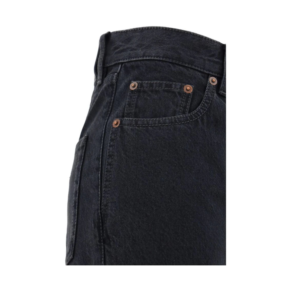 Saint Laurent Denim Broek Rechte Stijl Black Dames