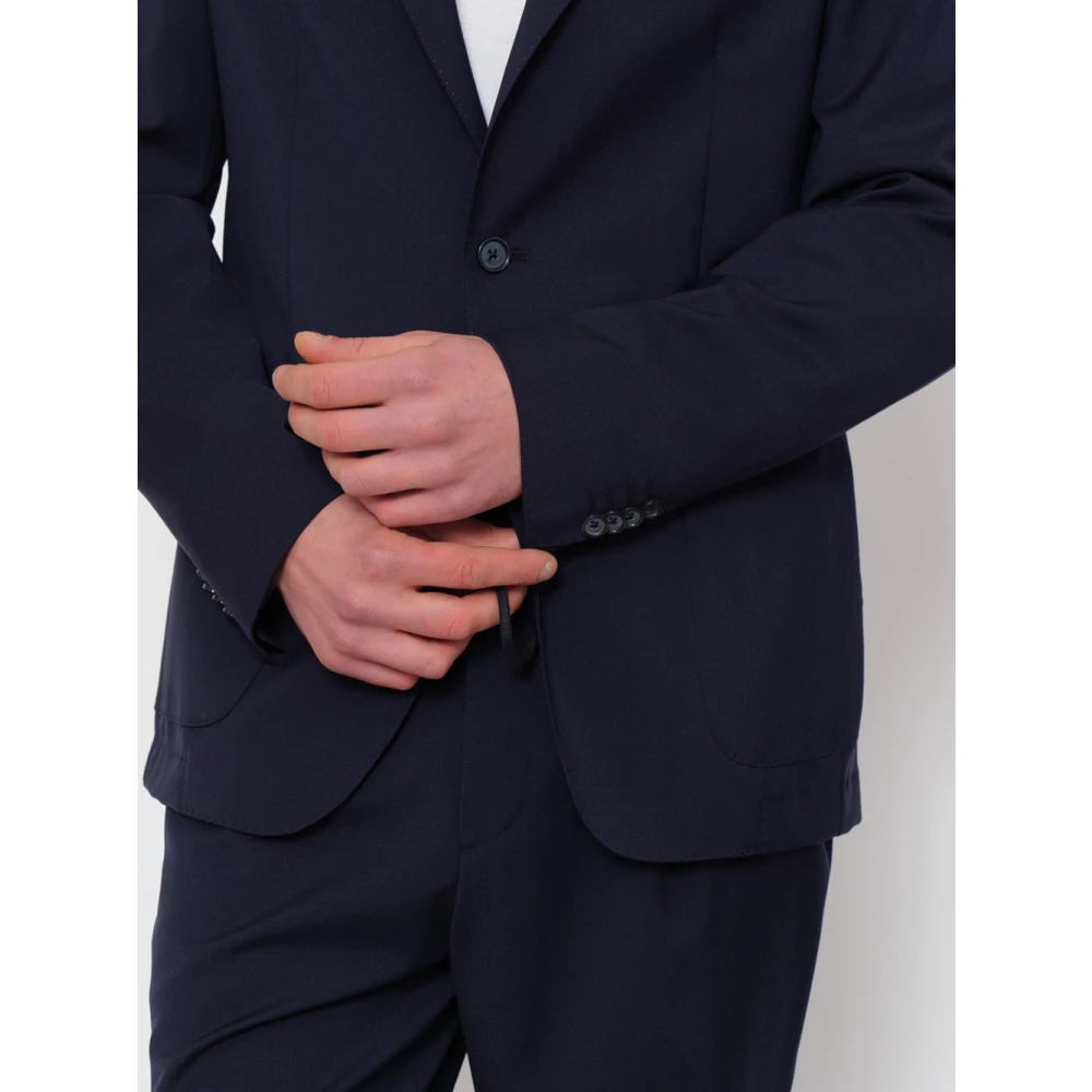 Hugo Boss Blauwe Wol Slim Fit Blazer Blue Heren