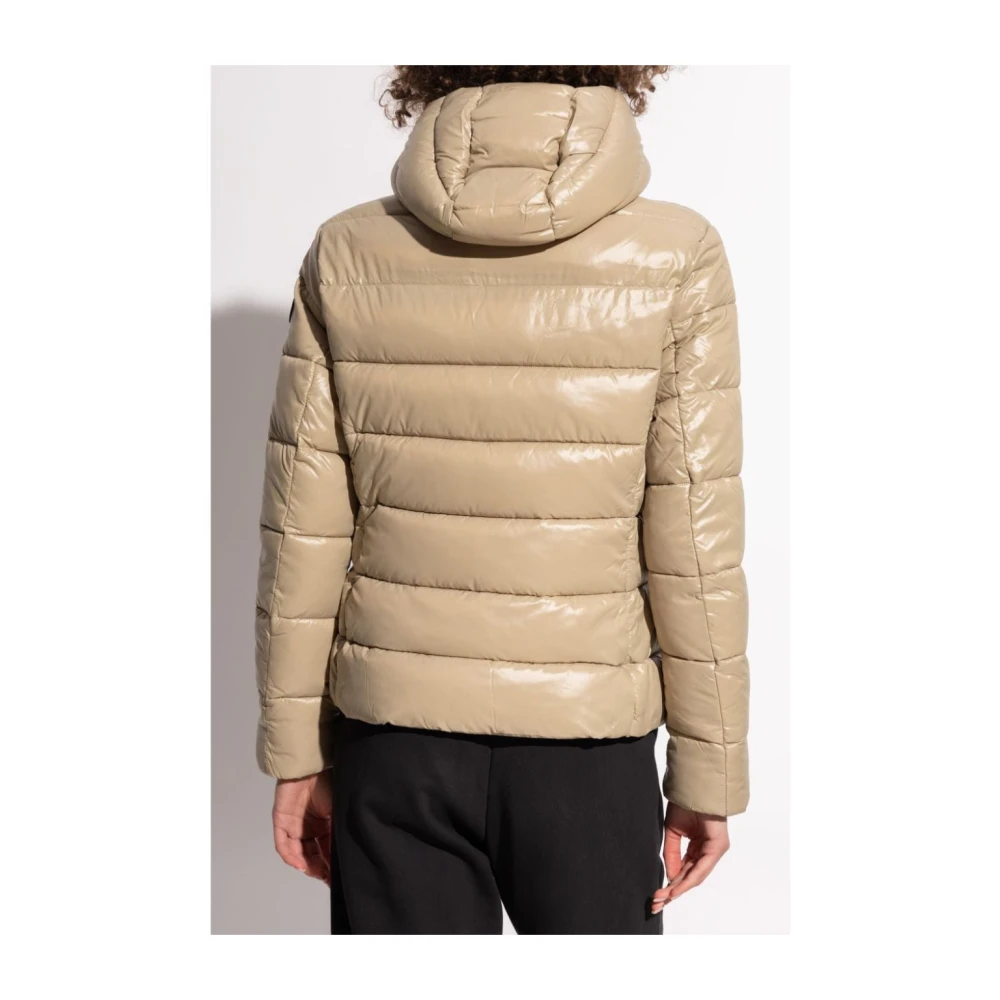 Save The Duck Winddichte Afneembare Capuchon Nylon Jas Beige Dames