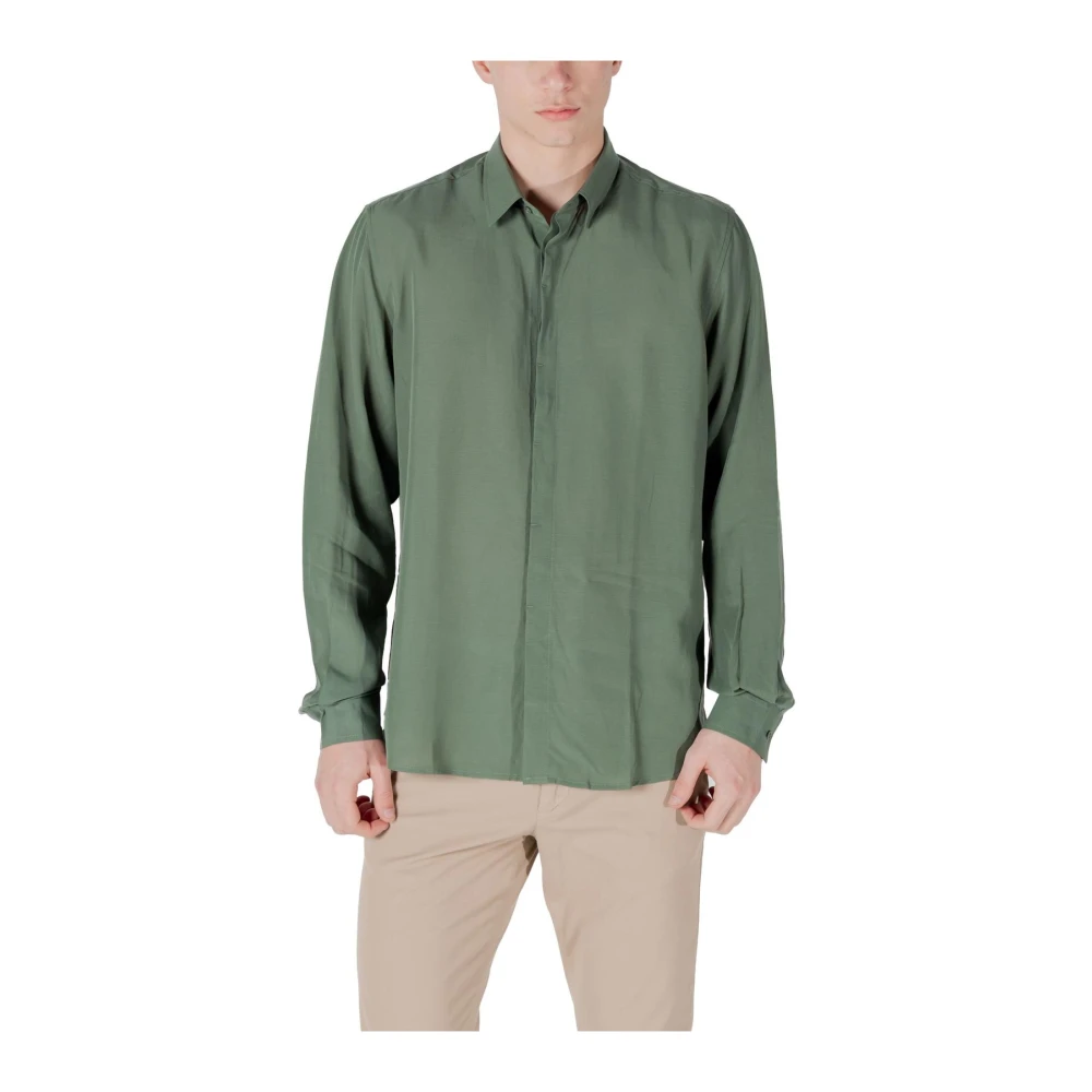 Antony Morato Men's Green Classic Long Sleeve Button-Up Shirt