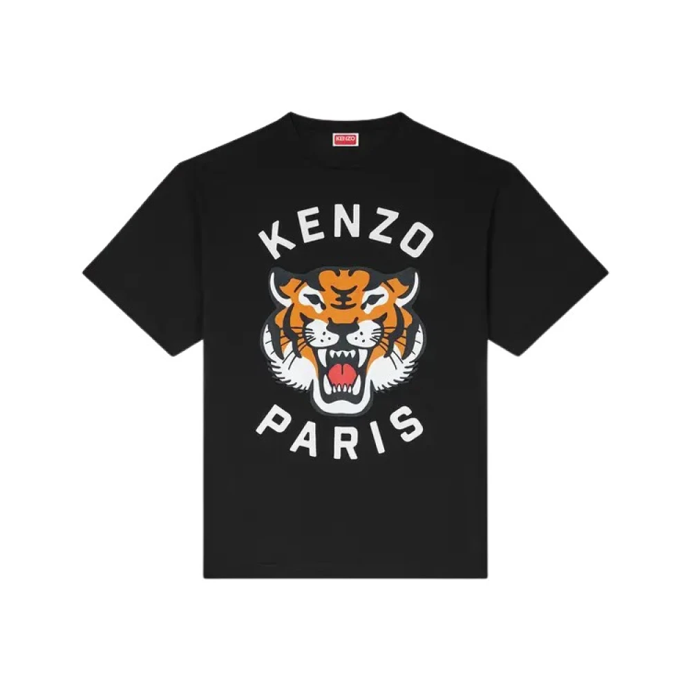 Kenzo Lucky Tiger Svart T-shirt Polo Black, Dam